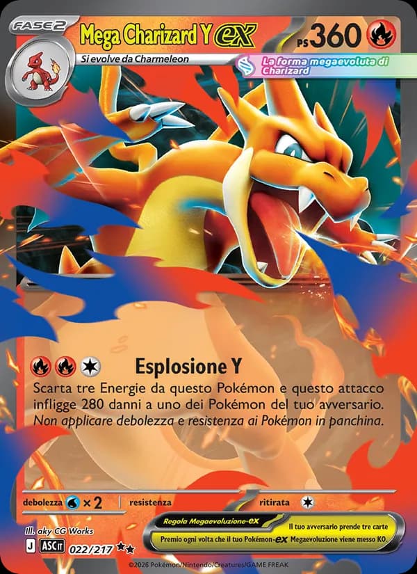 Mega Charizard Y-ex card in Italian