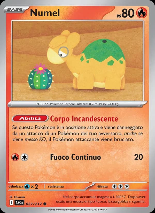 Numel card in Italian