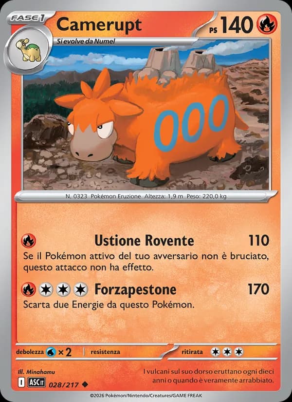 Camerupt card in Italian