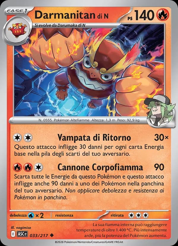 Darmanitan di N card in Italian