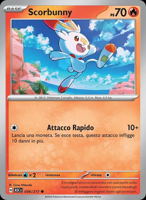Scorbunny card in Italian
