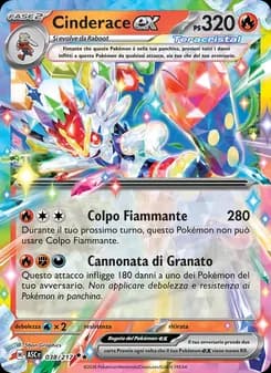 Cinderace-ex card in Italian