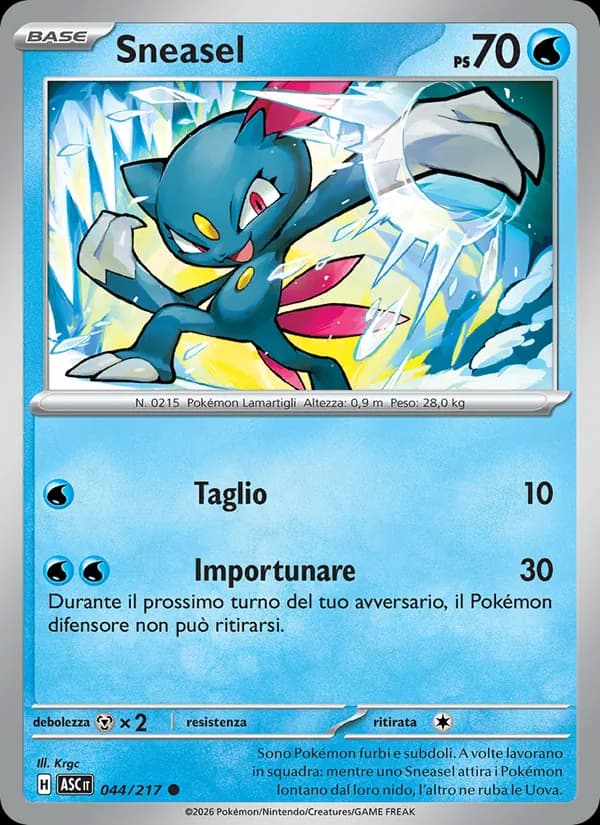 Sneasel card in Italian