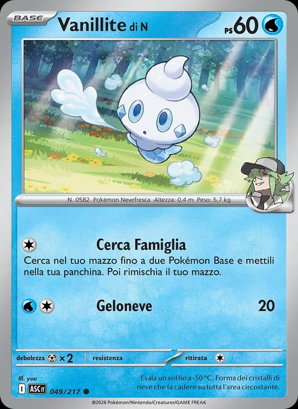 Vanillite di N card in Italian