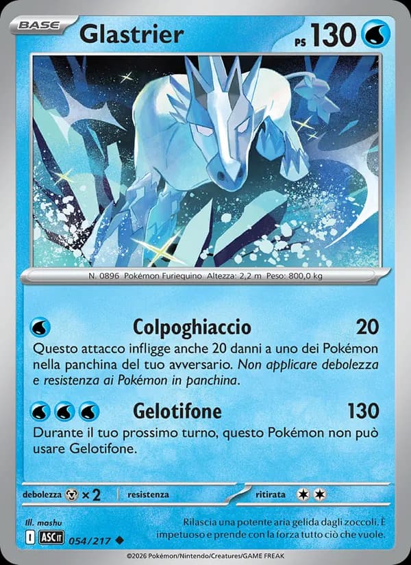Glastrier card in Italian