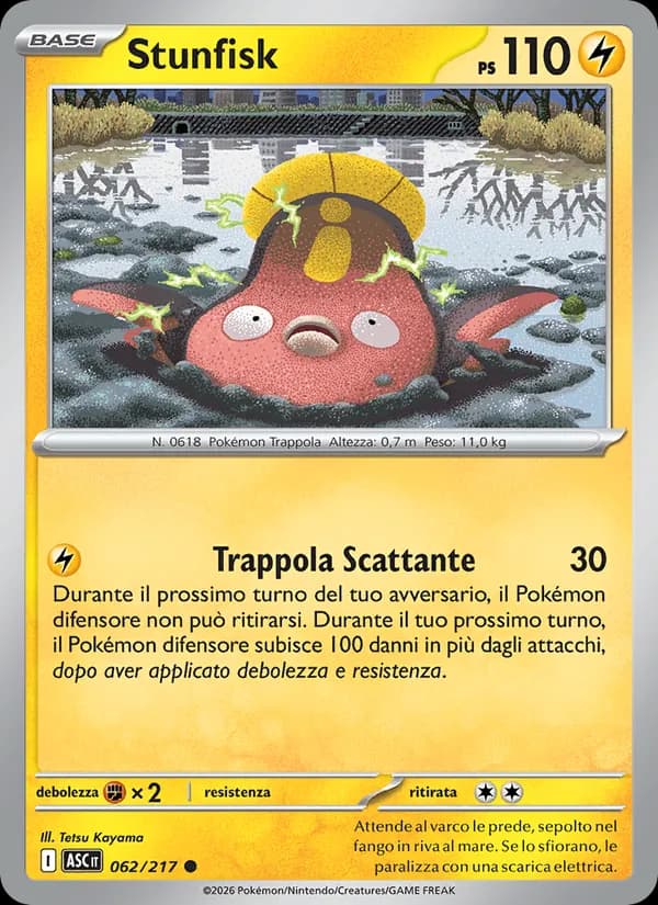 Stunfisk card in Italian