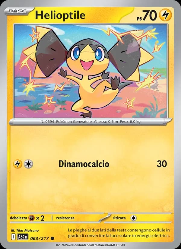 Helioptile card in Italian