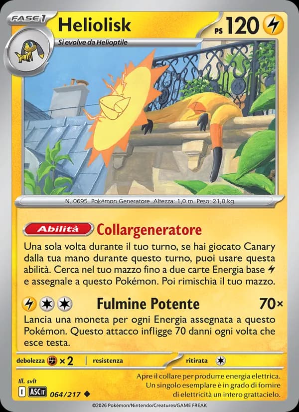 Heliolisk card in Italian