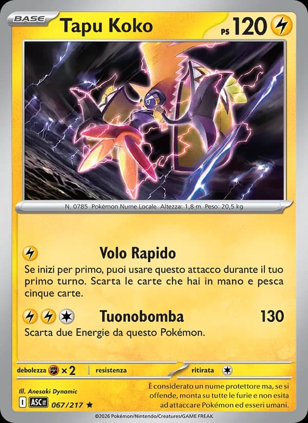 Tapu Koko card in Italian