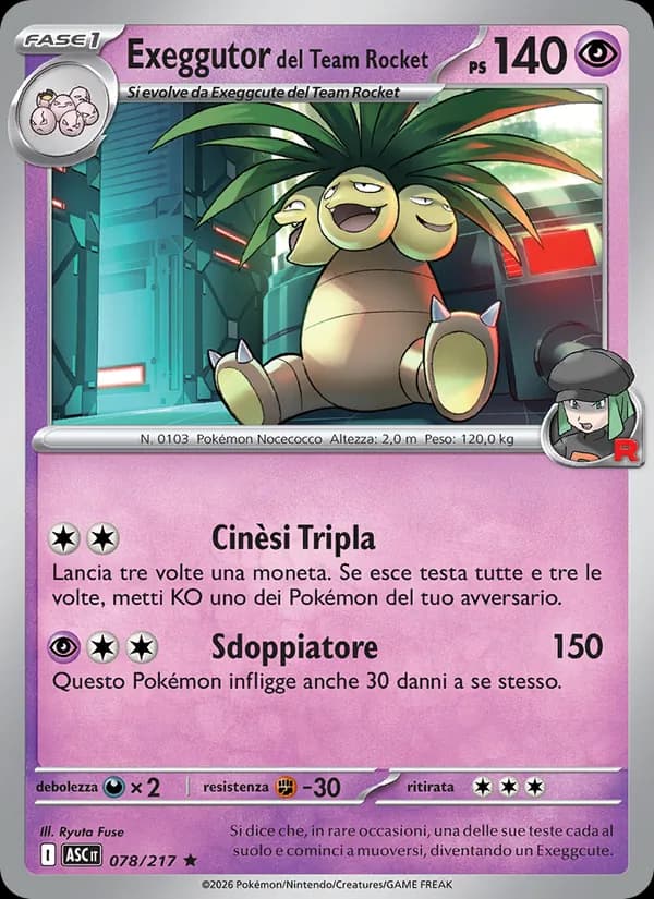 Exeggutor del Team Rocket card in Italian