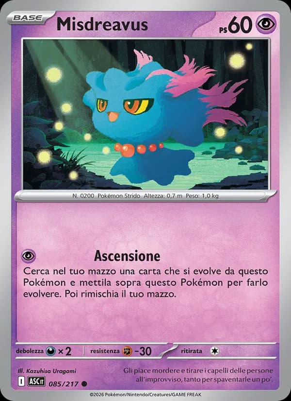 Misdreavus card in Italian