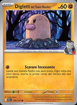 Diglett del Team Rocket card in Italian
