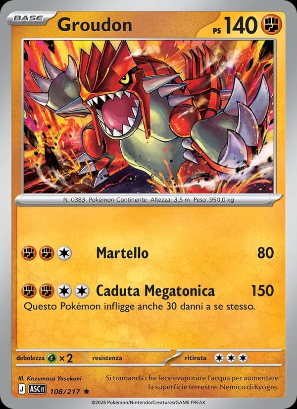 Groudon card in Italian