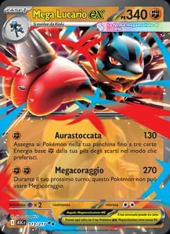 Mega Lucario-ex card in Italian