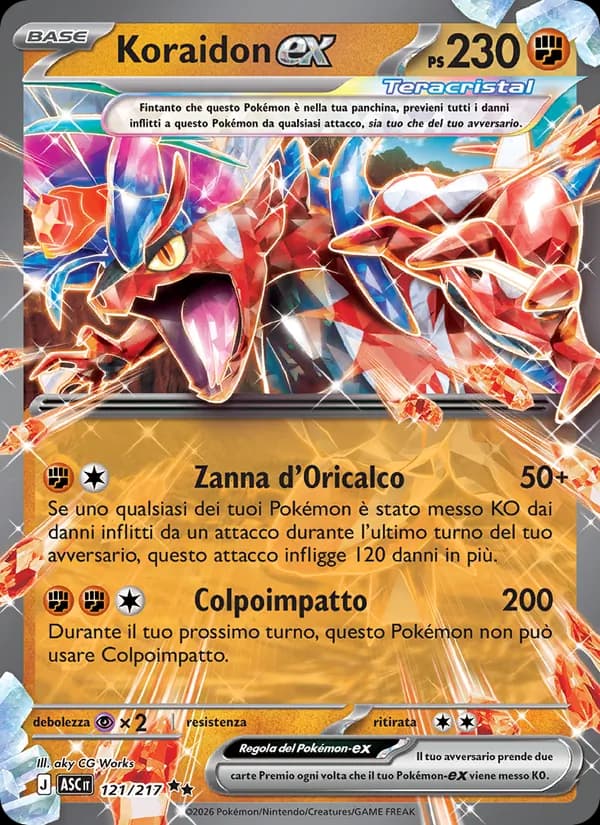 Koraidon-ex card in Italian