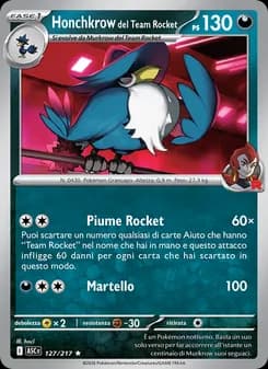 Honchkrow del Team Rocket card in Italian