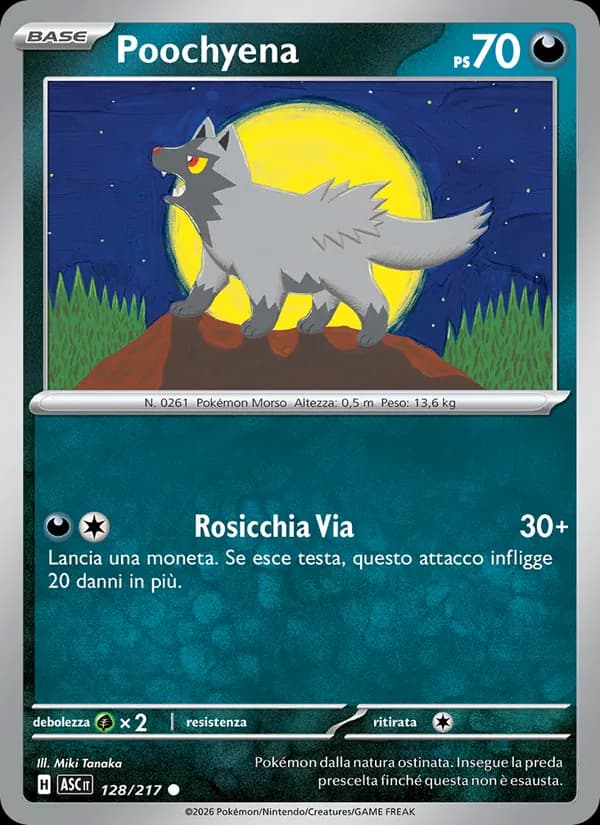 Poochyena card in Italian