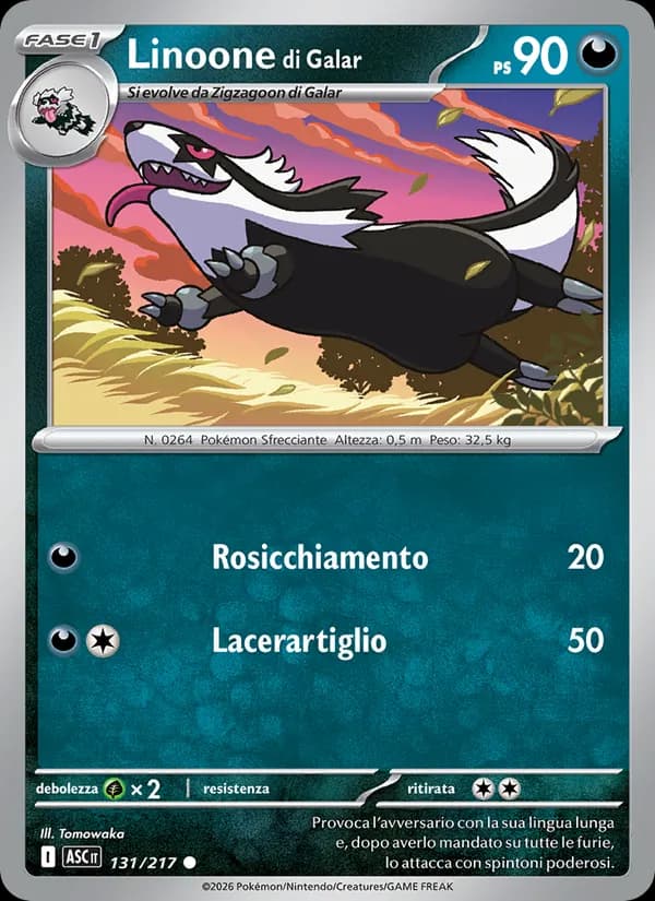 Linoone di Galar card in Italian