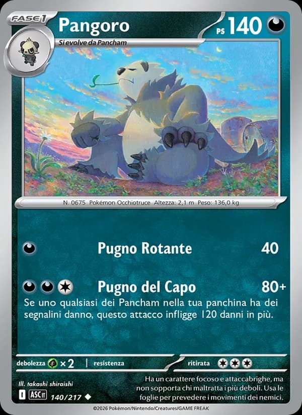Pangoro card in Italian