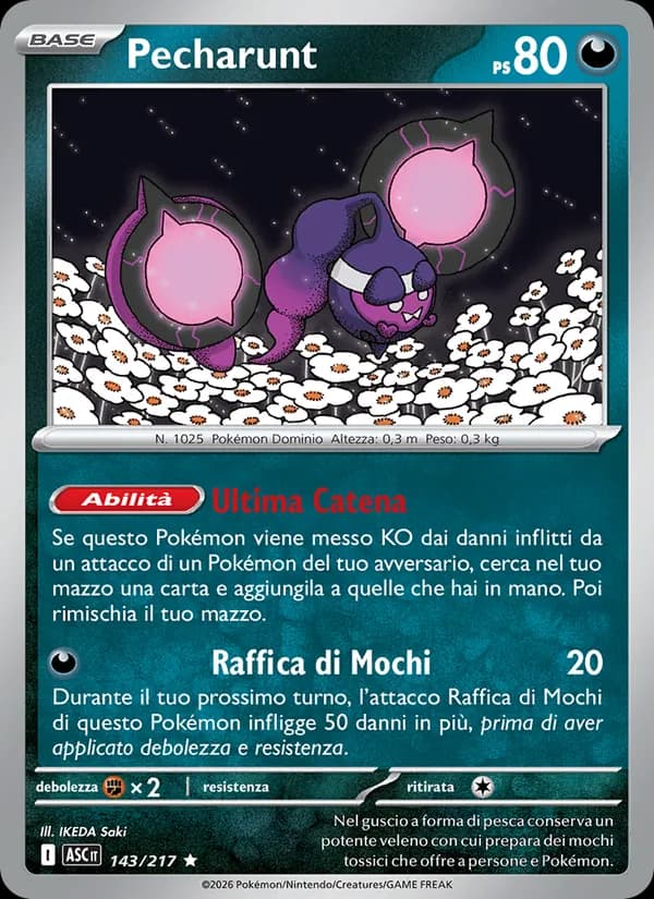 Pecharunt card in Italian
