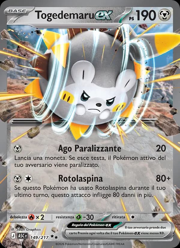 Togedemaru-ex card in Italian