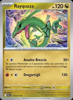 Rayquaza card in Italian