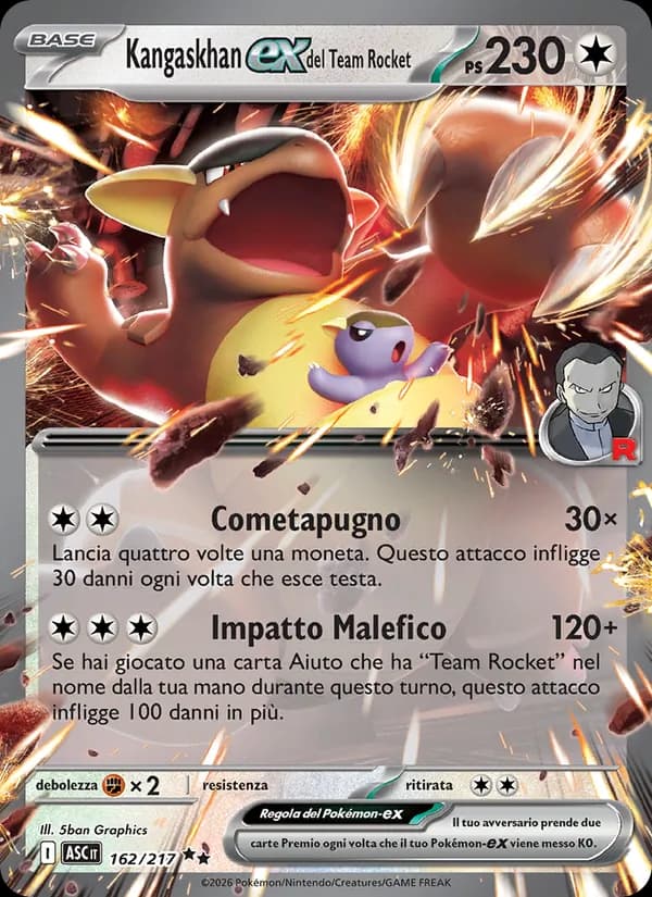 Kangaskhan-ex del Team Rocket card in Italian