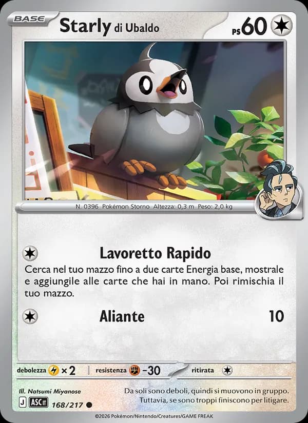 Starly di Ubaldo card in Italian