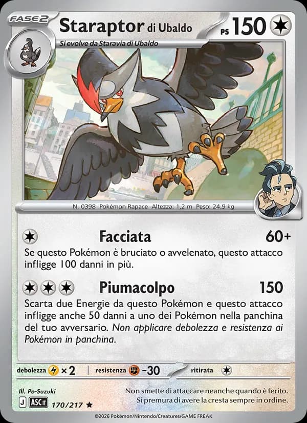 Staraptor di Ubaldo card in Italian