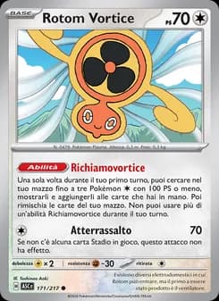 Rotom Vortice card in Italian