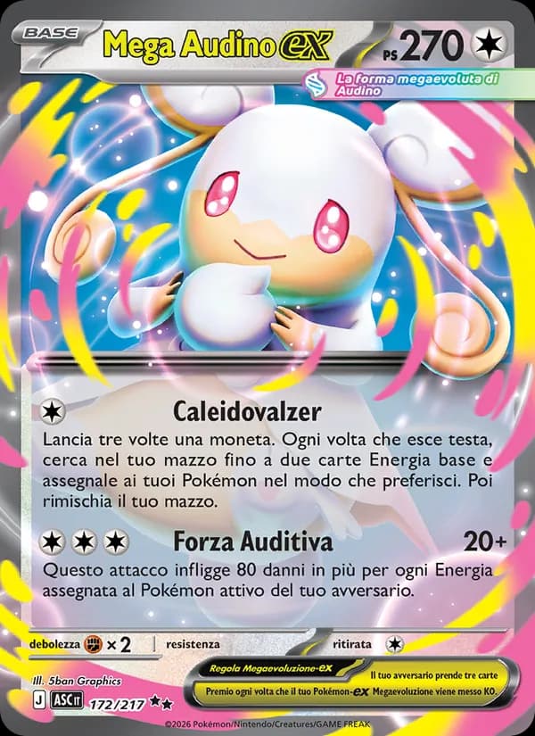 Mega Audino-ex card in Italian