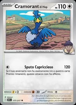 Cramorant di Hop card in Italian