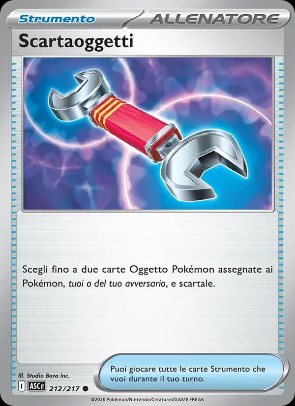 Scartaoggetti card in Italian