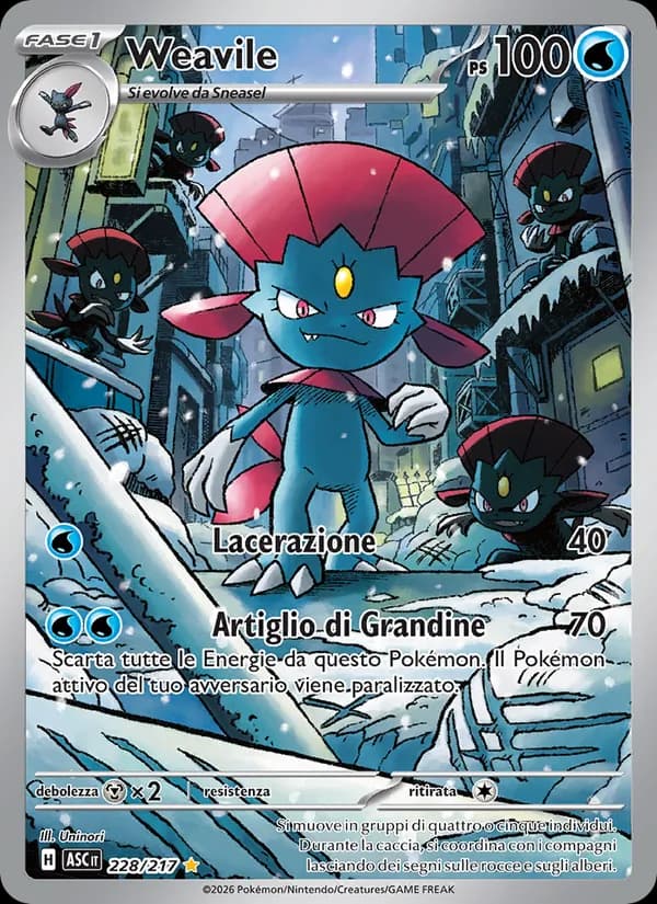 Weavile card in Italian
