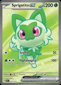 Sprigatito-ex card in Italian