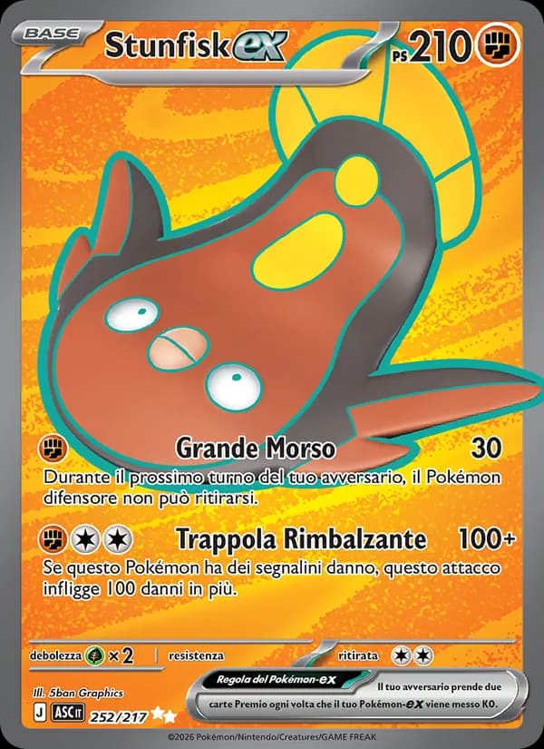 Stunfisk-ex card in Italian