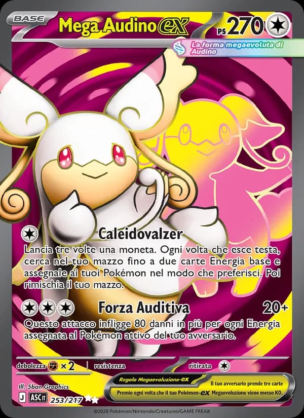 Mega Audino-ex card in Italian