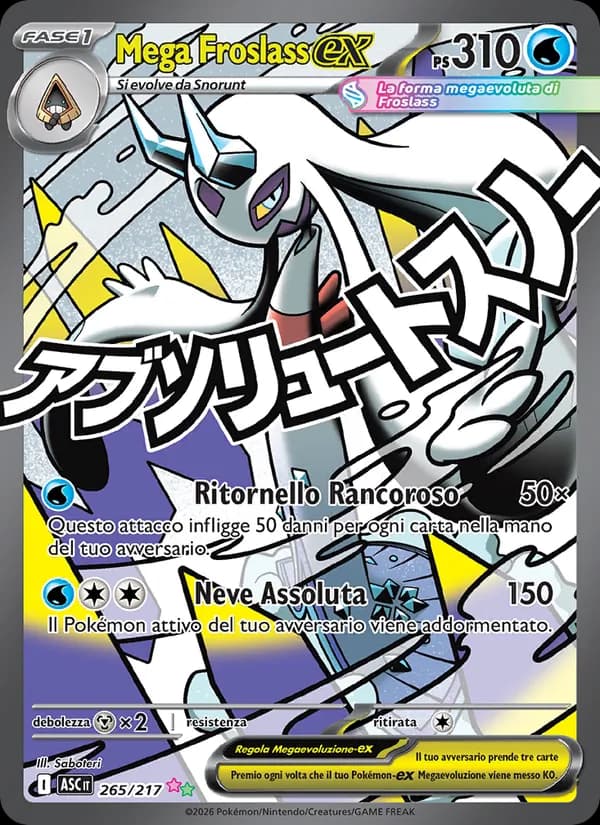Mega Froslass-ex card in Italian