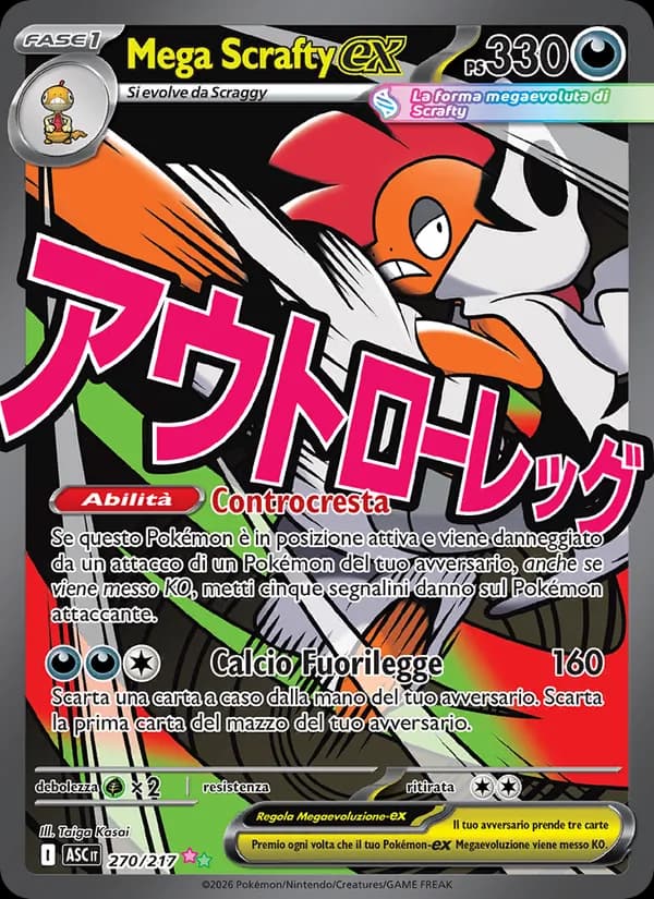 Mega Scrafty-ex card in Italian