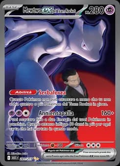 Mewtwo-ex del Team Rocket card in Italian