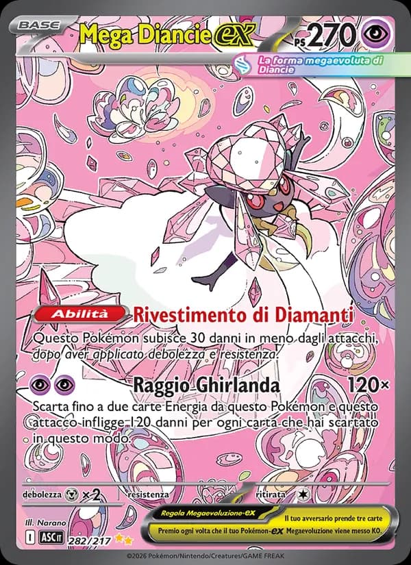 Mega Diancie-ex card in Italian