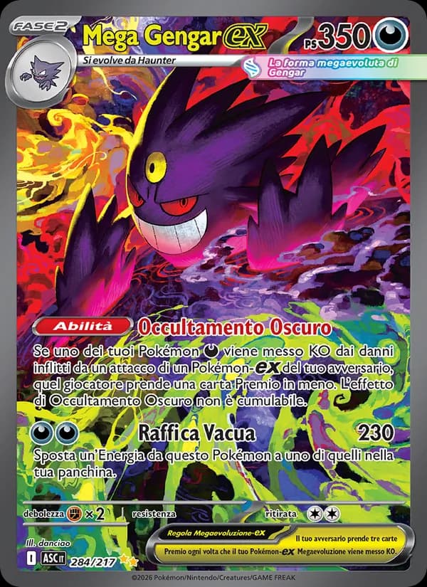 Mega Gengar-ex card in Italian
