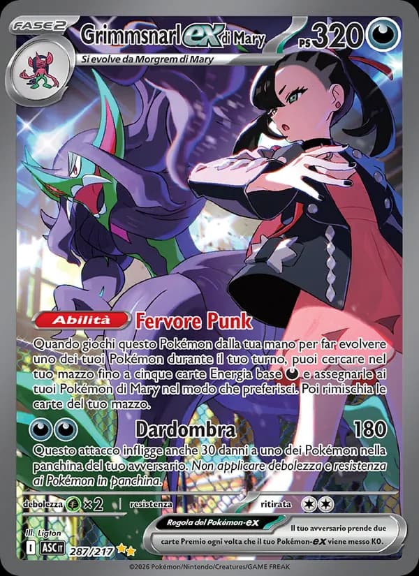Grimmsnarl-ex di Mary card in Italian
