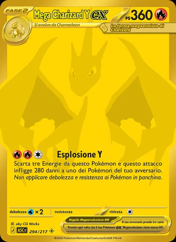 Mega Charizard Y-ex card in Italian