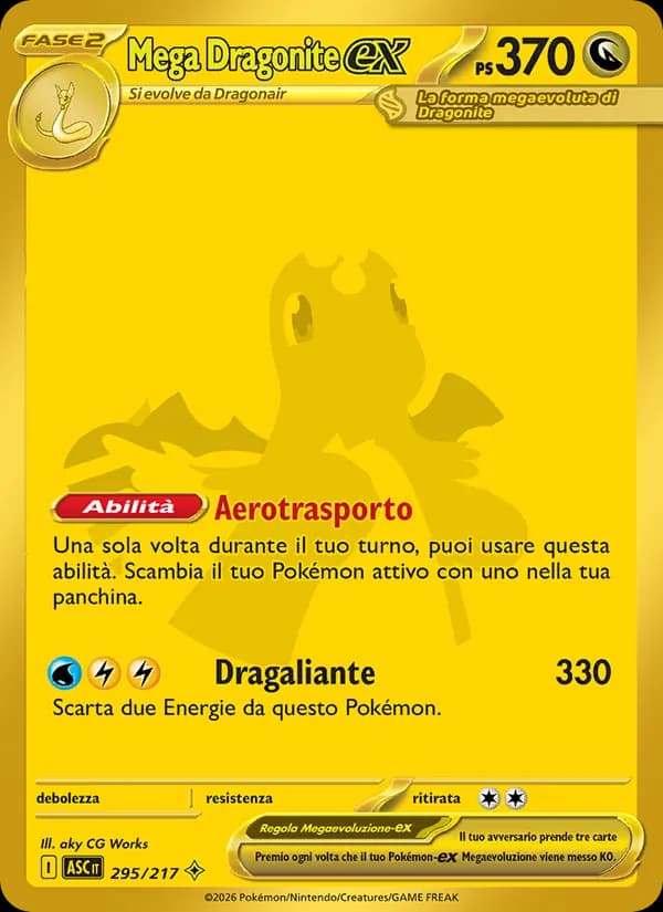 Mega Dragonite-ex card in Italian