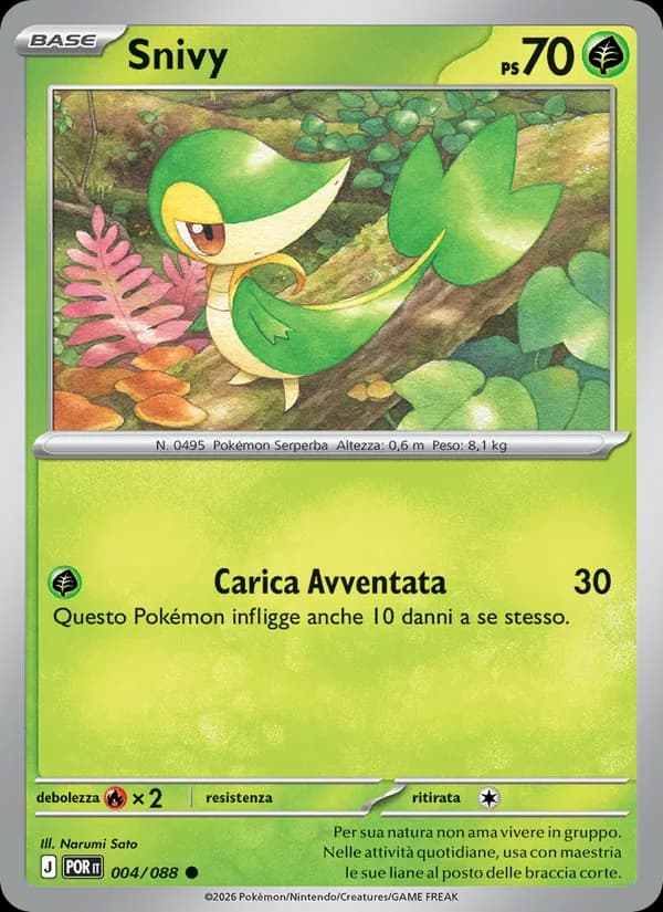Snivy card in Italian