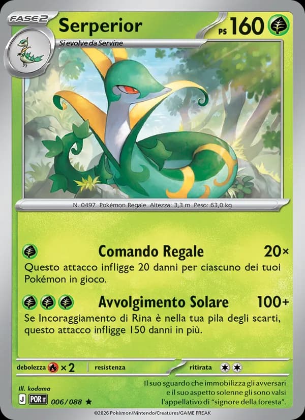 Serperior card in Italian