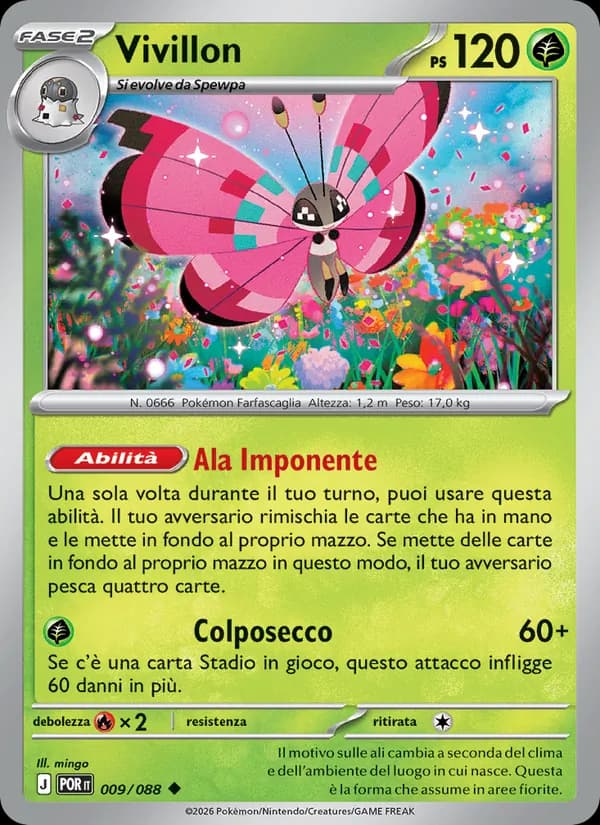 Vivillon card in Italian