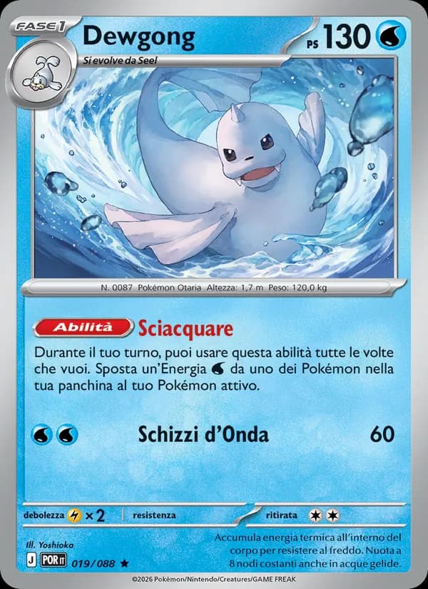 Dewgong card in Italian