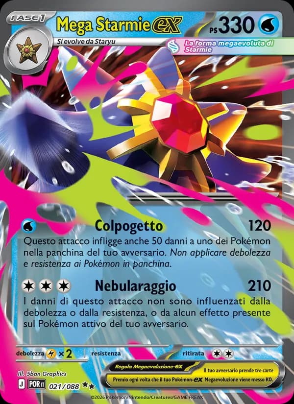 Mega Starmie-ex card in Italian